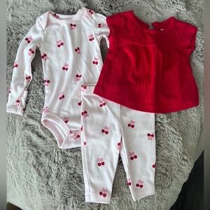 3 pieces Carters Set with cherries